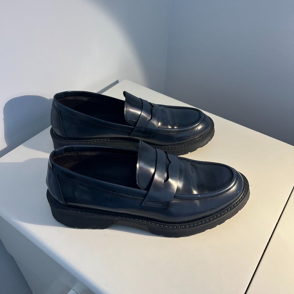 NAVY LOAFERS MAURO LEONE